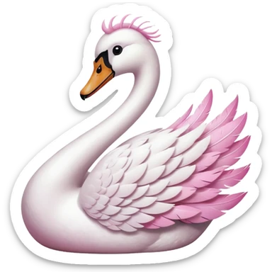 Swan in baby pink color  sticker