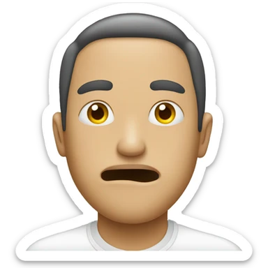 Person having a pill on the tung  sticker