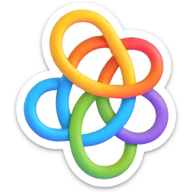 gay pride two interlocked male symbols, rainbow colors, clean and modern sticker