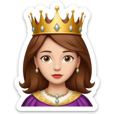 A queen with brown hair called Dilo sticker