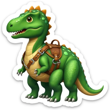 Dinosaur in harness sticker