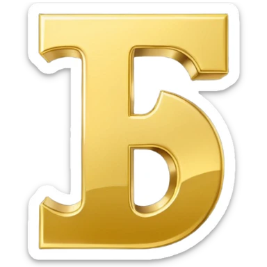 Symbole de currency en or en forme de lettre F, seul, 3D, brillant, style emoji simple et lisible sur fond uni. sticker