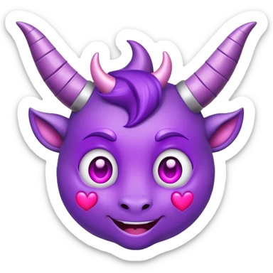 Happy Purple face with horns and heart eyes sticker
