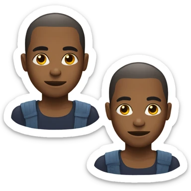 black guy with buzz cut sticker