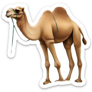 a camel in the snow sticker