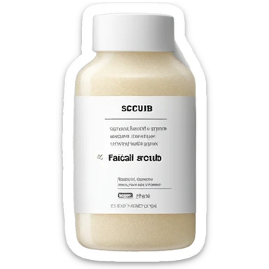 facial scrub bottle with label sticker