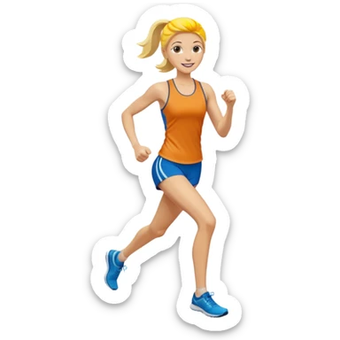 give me a tall, blonde female runner sticker