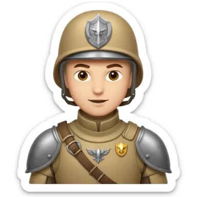 A swift auxiliary soldier in lighter armor, confidently smirks as he prepares to charge.
 sticker