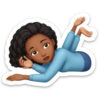 Fainting on floor black girl  sticker