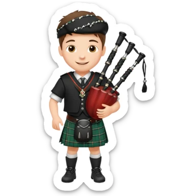 Scotch boy playing bag pipe sticker