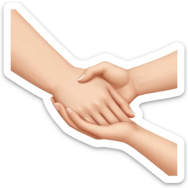 A hand holding other hand's wrist  sticker