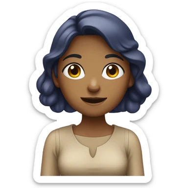 tan girl eating blueberries while standing sticker