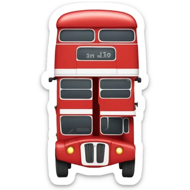 double decker red bus sticker