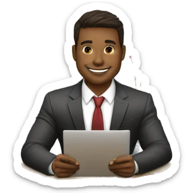 best trader friend siting a s desk in front of the chart sticker