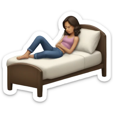 brunette taking a nap sticker
