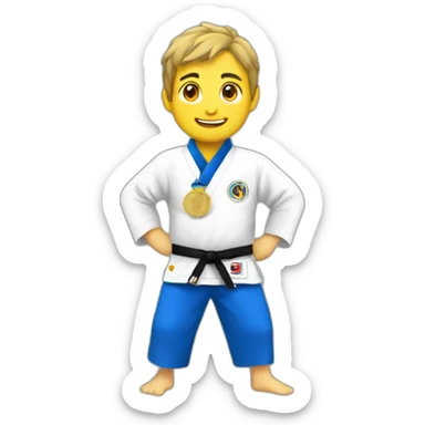 judoka with a medal sticker