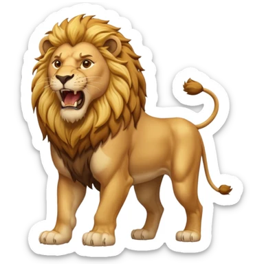 Lion – Golden mane, roaring, standing proudly sticker