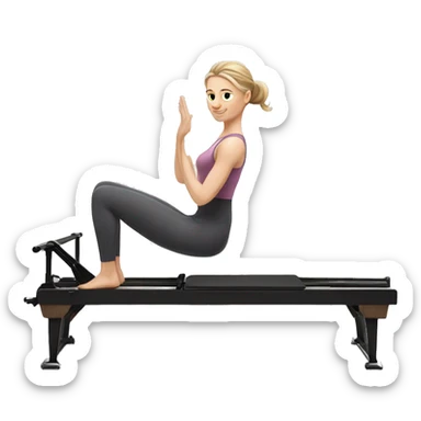 white girl on reformer Pilates sticker