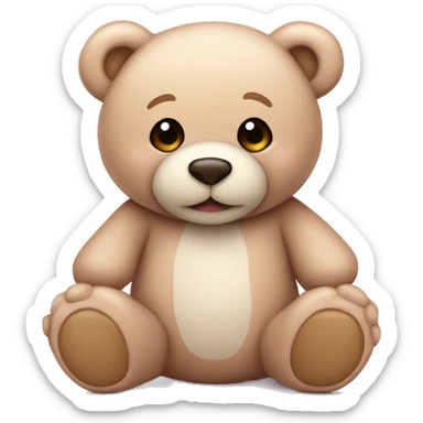 beige teddy bear make him extremely cute with baby pink noss sticker