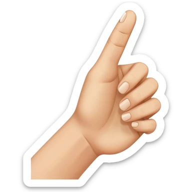 holding up middle finger index finger and thumb and the rest down sticker