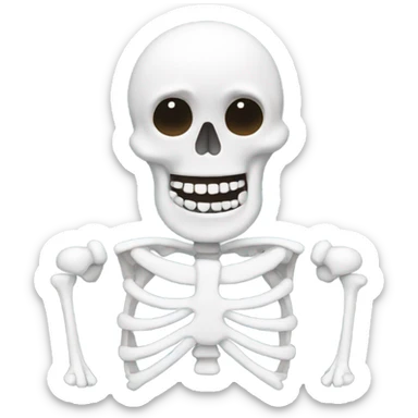 Skeleton made out of white sticky stuff sticker