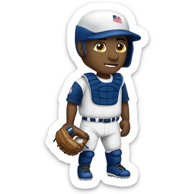 Baseball catcher sticker