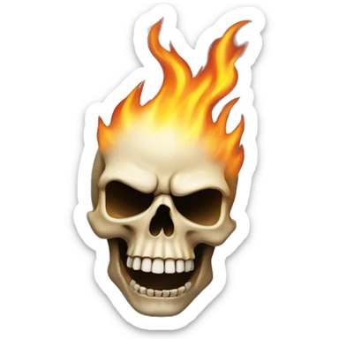 Skull on fire while headbanging sticker
