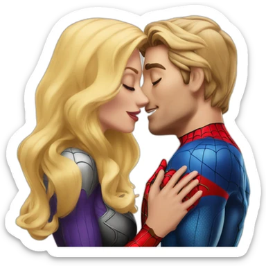 spider-man-kissing-a-blonde-woman sticker