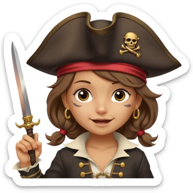 cute pirate girl saluting as though to say "aye aye captain!" sticker