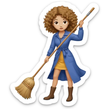 Hurricane sweeping with a broom  sticker