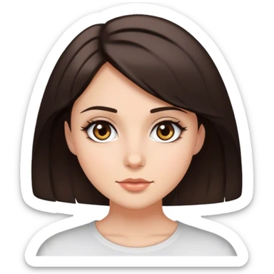 Brunette with darker hazel eyes shorter hair pretty sticker