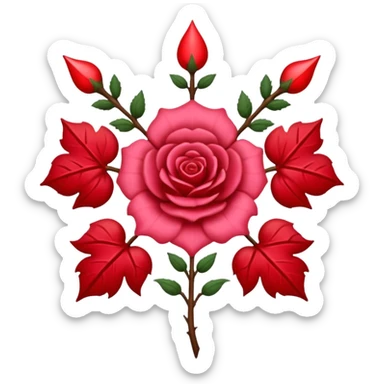 brasão medieval rosa de sangue vermelha sticker