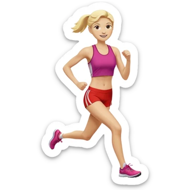 give me a tall, blonde female runner sticker