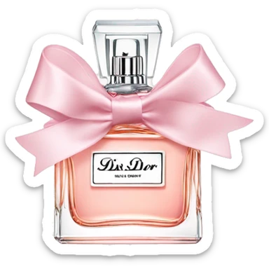Light pink Miss Dior perfume with bow sticker