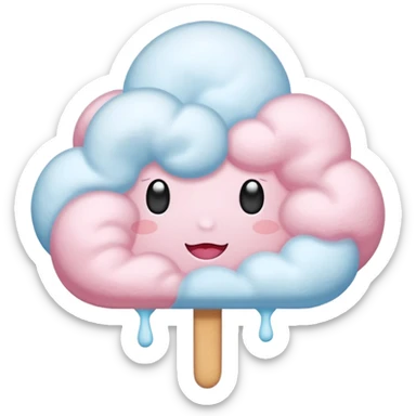 white Cloud Cotton Candy – light white puff, oversized and airy. sticker
