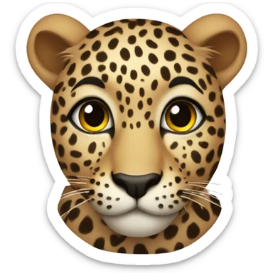 leopard with lashes sticker