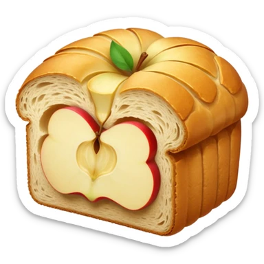 bread with apple slices inside sticker