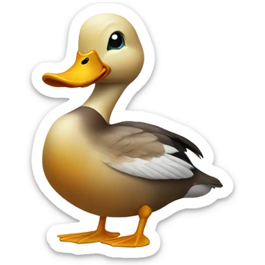 Duck holding ring in beak  sticker
