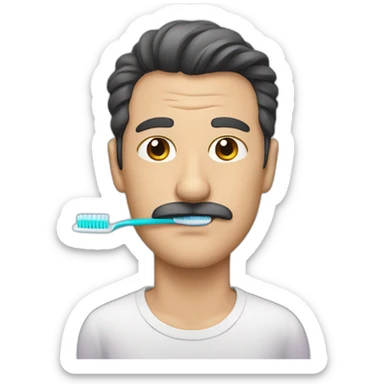 guy with a toothbrush moustache sticker