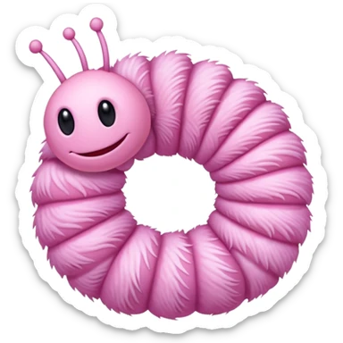 Pastel pink caterpillar sticker