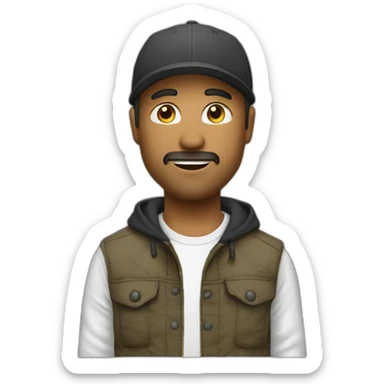 Create emoji for my brand i need a man in middle age wearing a streetwear cloth sticker
