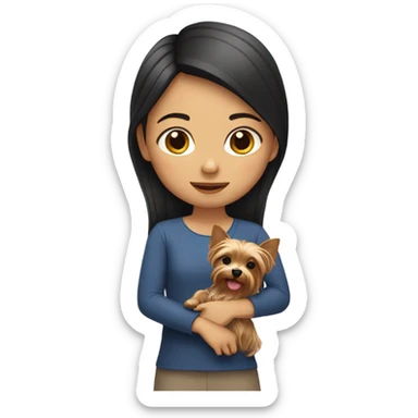 Thai girl with Yorkie  sticker