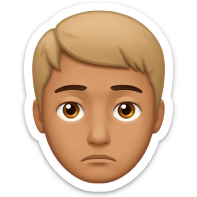 Make a sad face that has a body which is a man sticker