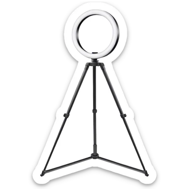 white glowing ring light on white tripod sticker