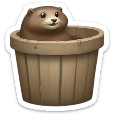 Une loutre qui trébuche sur une poubelle sticker