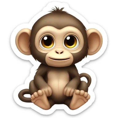 Cute monkey baby sticker