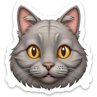 "goofy" cat that looks like an old grandma sticker