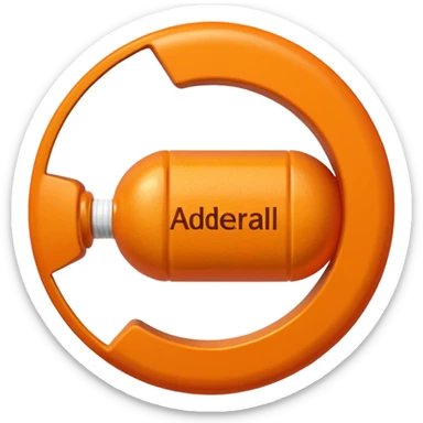 Round orange 30mg adderall with line down center sticker