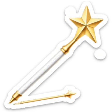 modern magic wand creating perfect schedule with sparkles, 3D elegant style, golden glow, clean aesthetic sticker
