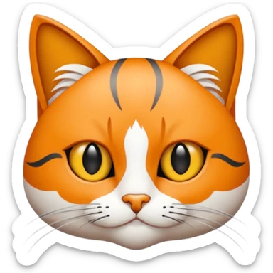 Kedi şeklinde Gülen bir yüz sticker